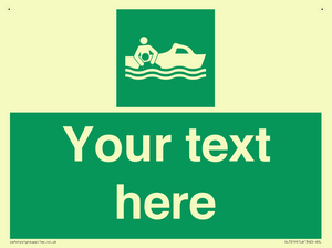 Custom sign safe condition Rescue boat